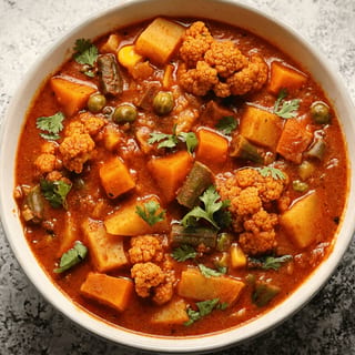 Veg Karaikudi Curry (G, V)