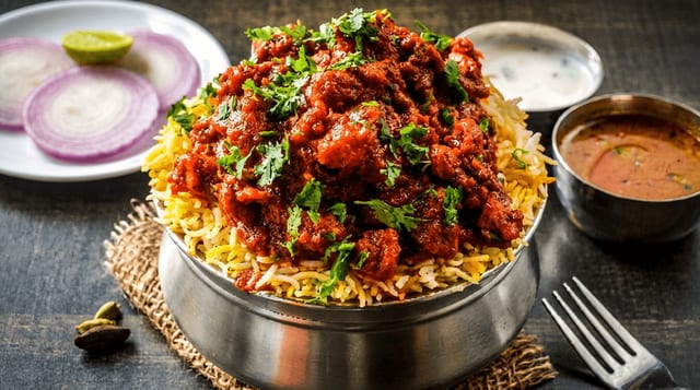 Vijaywada Chicken Biryani.