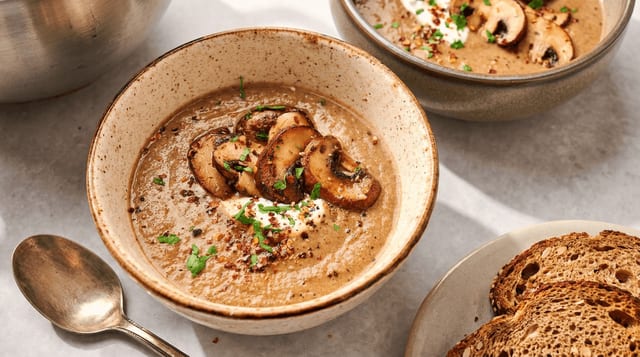 Roasted Garlic Mushroom Soup.
