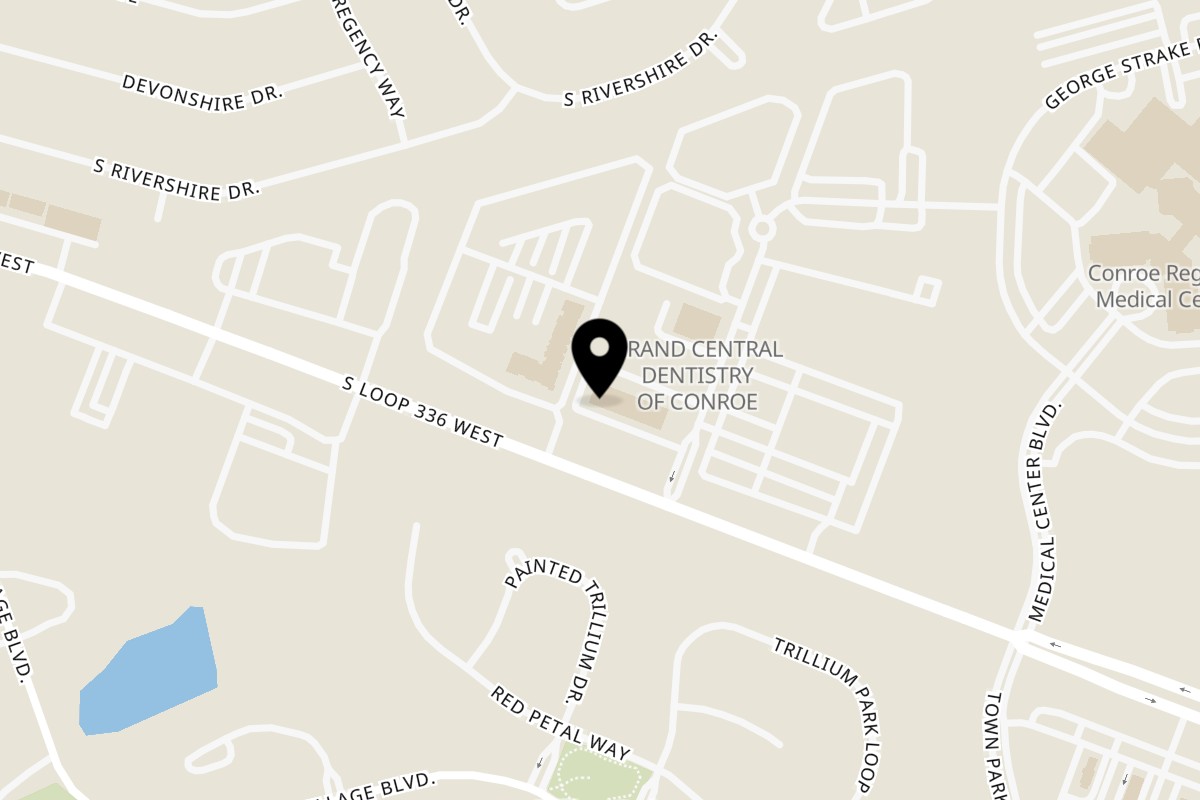 Map showing the location of Ruchi's Indian Cuisine on 850 S Loop 336 W Ste 400 in Conroe